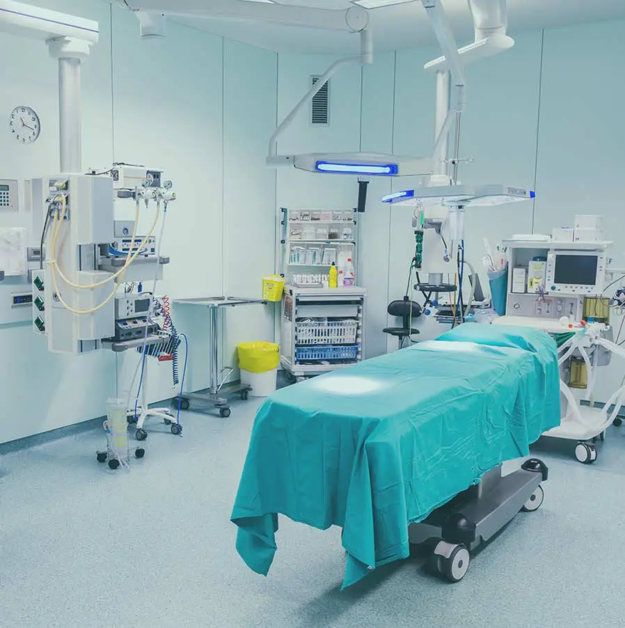 Surgical room with medical equipment