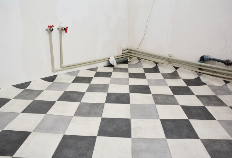 Checkered vinyl sheet flooring