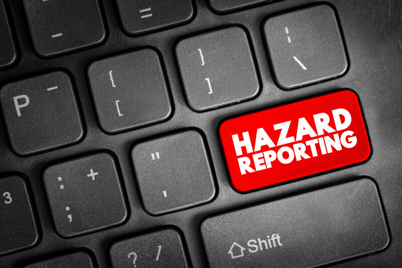 Keyboard with a Hazard Reporting button